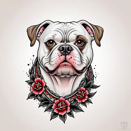 00183-2594278488-_lora_Traditional_Tattoos_0.65_ american bulldog in style of tr4dt4t, traditional tattoo, white background,.png